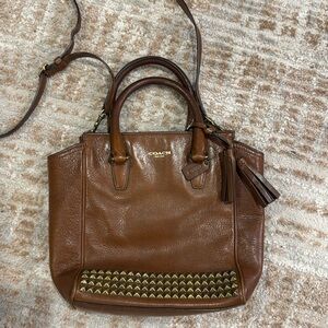 Vintage Coach leather studded crossbody bag